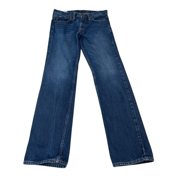 Abercrombie Kids Slim Straight Dark Wash Blue Denim Boy’s Jeans size 16 - Picture 1 of 14